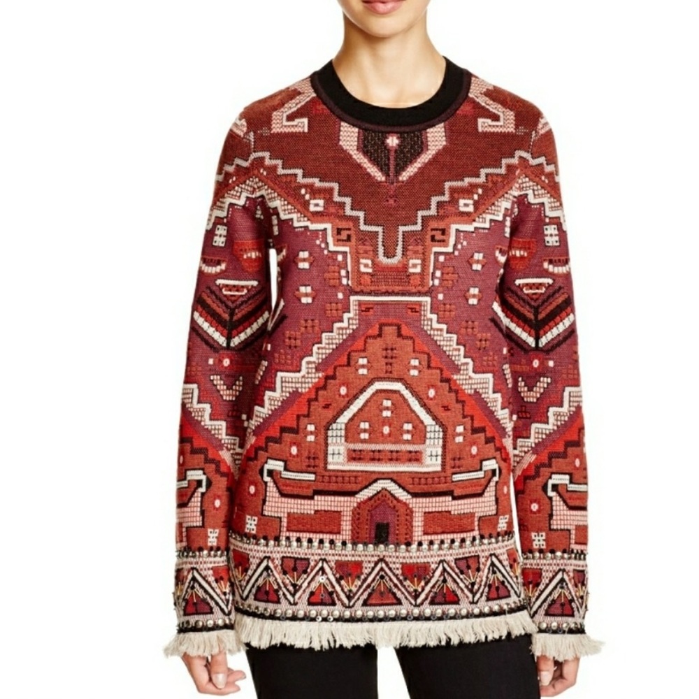 NWT Tory Burch Tapestry Jacquard Sweater
